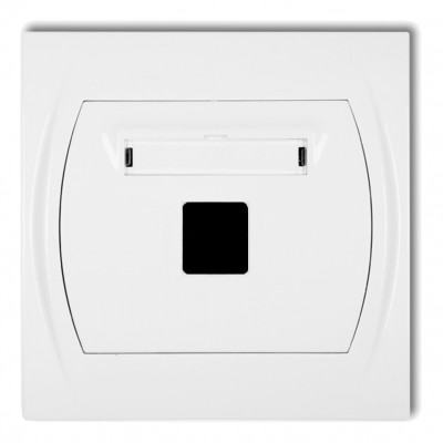 Gniazdo multimedialne pojedyncze bez modułu (standard Keystone) Biały LGM-1P Karlik LOGO