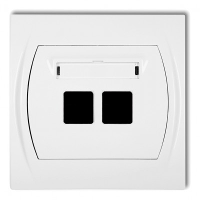 Gniazdo multimedialne podwójne bez modułu (standard Keystone) Biały LGM-2P Karlik LOGO