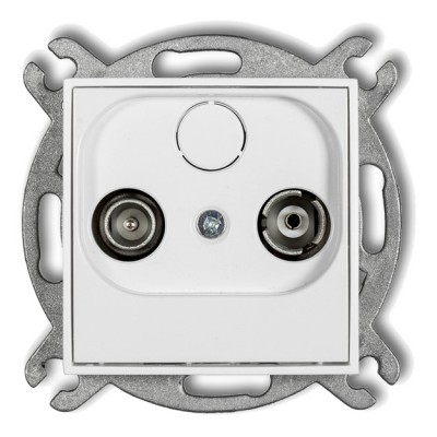Mechanizm gniazda abonenckiego RTV przelotowego 9dB Biały MG9P Karlik MINI