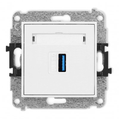 Mechamizm gniazda pojedynczego USB A-A 3.0 Biały MGUSB-5 Karlik MINI