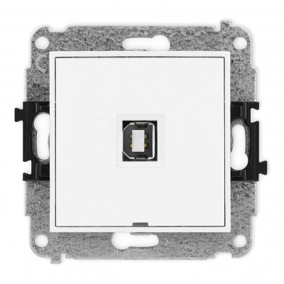 Mechanizm gniazda pojedynczego USB A-B 2.0, bez pola opisowego Biały MGUSBBO-3 Karlik MINI