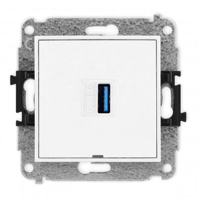 Mechamizm gniazda pojedynczego USB A-A 3.0, bez pola opisowego Biały MGUSBBO-5 Karlik MINI