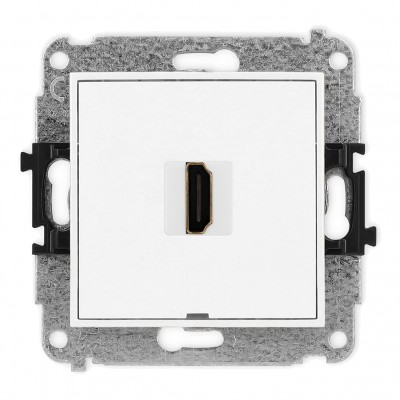 Mechanizm gniazda pojedynczego HDMI 2.0, bez pola opisowego Biały MHDMIBO-3 Karlik MINI