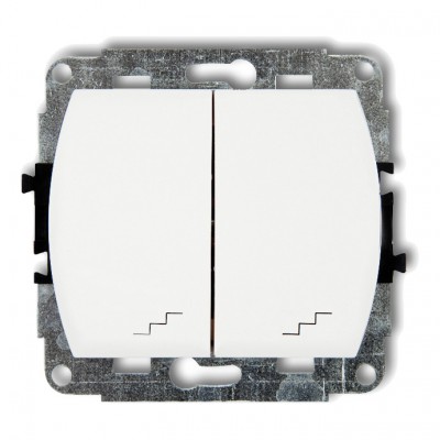 Mechanizm łącznika podwójnego schodowego Biały WP-33 Karlik TREND
