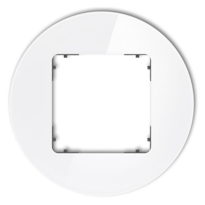 Karlik ICON 0-28-IRSO-1 Ramka uniwersalna pojedyncza okrągła - efekt szkła (ramka: biała, spód: grafitowy mat) Efekt Szkła - Biały - Podstawa Grafitowy Mat