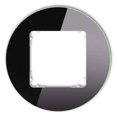 Karlik ICON 12-0-IRSO-1 Ramka uniwersalna pojedyncza okrągła - efekt szkła (ramka: czarna, spód: biały) Efekt Szkła - Czarny - Podstawa Biała