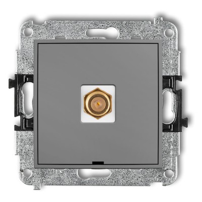 Karlik ICON 27IGFBO-1.1 Mechanizm gniazda antenowego pojedynczego typu F (SAT) pozłacany, bez pola opisowego Szary Mat