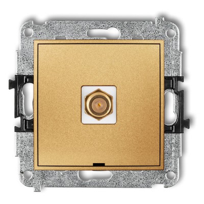 Karlik ICON 29IGFBO-1.1 Mechanizm gniazda antenowego pojedynczego typu F (SAT) pozłacany, bez pola opisowego Złoty