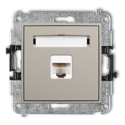 Karlik ICON 60IGK-1 Mechanizm gniazda komputerowego pojedynczego 1xRJ45, kat. 5e, 8-stykowy Taupe