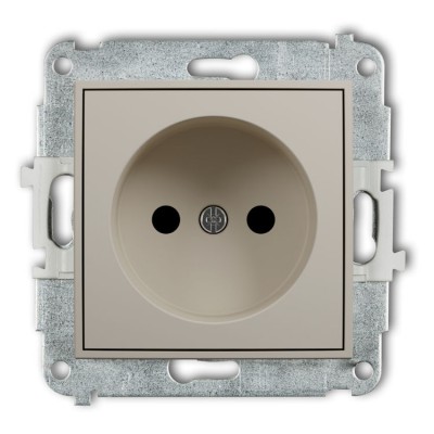 Karlik ICON 60IGP-1p Mechanizm gniazda pojedynczego bez uziemienia 2P (przesłony torów prądowych) Taupe