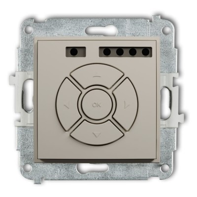 Karlik ICON 60ISR-3 Mechanizm elektronicznego sterownika roletowego (sterowanie lokalne i pilotem, sterowanie strefą) Taupe