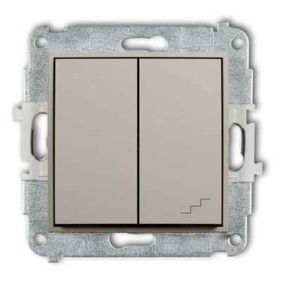 Karlik ICON 60IWP-10.1 Mechanizm łącznika jednobiegunowego ze schodowym (wspólne zasilanie) Taupe