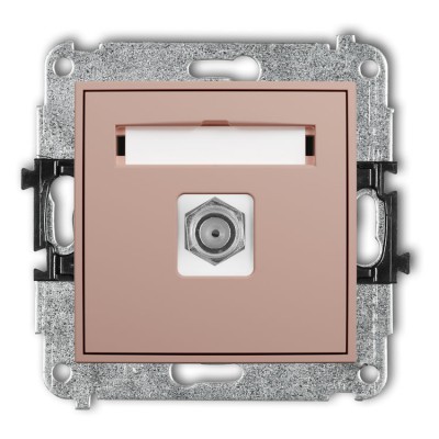 Karlik ICON 62IGF-1 Mechanizm gniazda antenowego pojedynczego typu F (SAT) niklowany Łososiowy