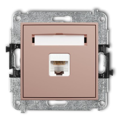 Karlik ICON 62IGK-1 Mechanizm gniazda komputerowego pojedynczego 1xRJ45, kat. 5e, 8-stykowy Łososiowy