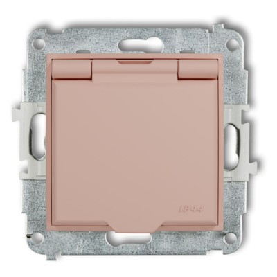 Karlik ICON 62IGPB-1zp Mechanizm gniazda bryzgoszczelnego z uziemieniem 2P+Z (klapka łososiowa, przesłony torów prądowych) Łososiowy