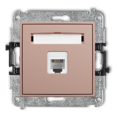Karlik ICON 62IGT-1 Mechanizm gniazda telefonicznego pojedynczego 1xRJ11, 4-stykowy, beznarzędziowe Łososiowy