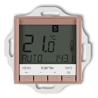 Karlik ICON 62IRT-3.1 Mechanizm uniwersalnego elektronicznego tygodniowego regulatora temperatury (podświetlenie białe) Łososiowy