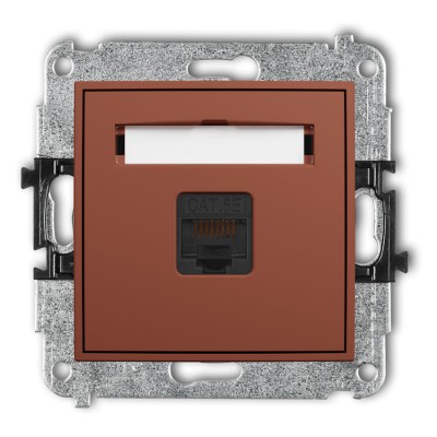 Karlik ICON 63IGK-1 Mechanizm gniazda komputerowego pojedynczego 1xRJ45, kat. 5e, 8-stykowy Terakota