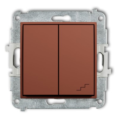 Karlik ICON 63IWP-10.1 Mechanizm łącznika jednobiegunowego ze schodowym (wspólne zasilanie) Terakota