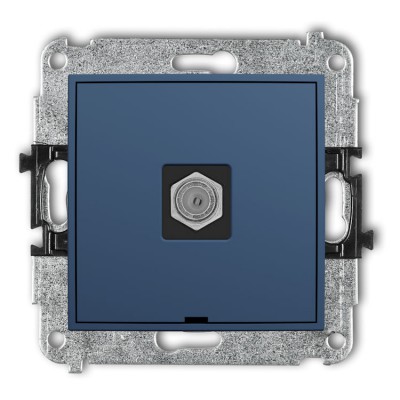 Karlik ICON 64IGFBO-1 Mechanizm gniazda antenowego pojedynczego typu F (SAT) niklowany, bez pola opisowego Navy Blue