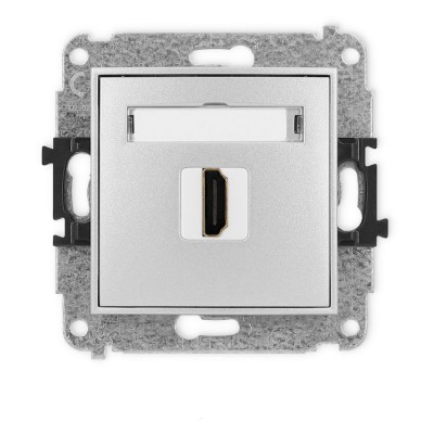 Karlik ICON 7IHDMI-3 Mechanizm gniazda pojedynczego HDMI 2.0, 4K Srebrny Metalik