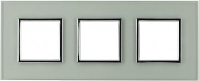 Ramka potrójna - Szkło Naturalne (Ramka pośrednia: Chrom) Szkło - Creative Glass 4500183 Kos DANTE