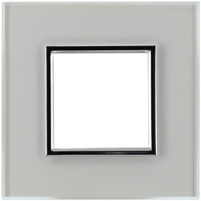 Ramka pojedyncza - Szkło Super White (Ramka pośrednia: Chrom) Szkło - Creative Glass SW 4501181 Kos DANTE