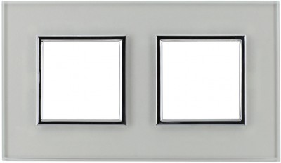 Ramka podwójna - Szkło Super White (Ramka pośrednia: Chrom) Szkło - Creative Glass SW 4501182 Kos DANTE