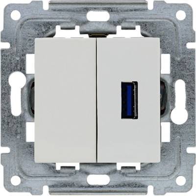 Gniazdo USB, standard 3.0, szybkozłączki (Moduł) Śnieżno Biały 450251 Kos DANTE