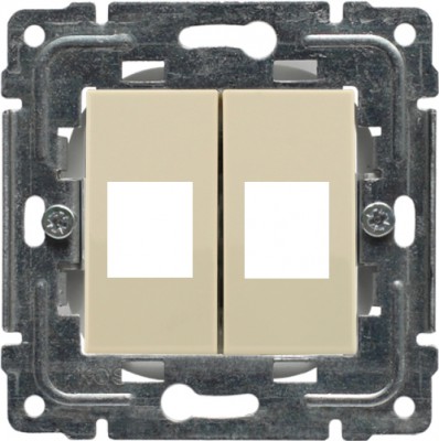 Kos 4503802 Pokrywa podwójna gniazda typu Keystone, rozmiar 22,5x45mm, wymaga Adaptera systemu 45x45 Krem