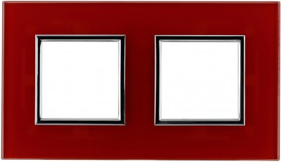 Ramka podwójna - Szkło Czerwone (Ramka pośrednia: Chrom) Szkło - Red Glass 4510182 Kos