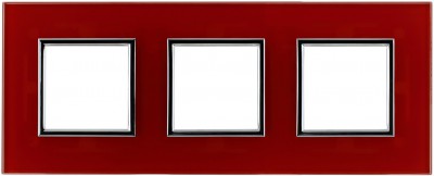 Ramka potrójna - Szkło Czerwone (Ramka pośrednia: Chrom) Szkło - Red Glass 4510183 Kos DANTE