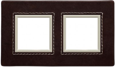 Ramka podwójna - Skóra (Ramka pośrednia: Kremowa) Skóra - Choco 4522582 Kos DANTE