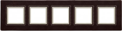 Ramka pięciokrotna - Skóra (Ramka pośrednia: Kremowa) Skóra - Choco 4522585 Kos DANTE