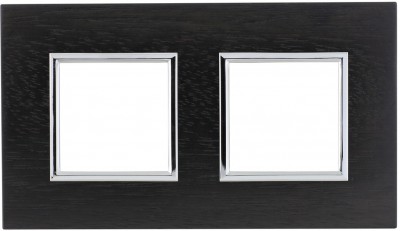 Ramka podwójna - Drewno (Ramka pośrednia: Chrom) Drewno - Wenge 4523382 Kos DANTE