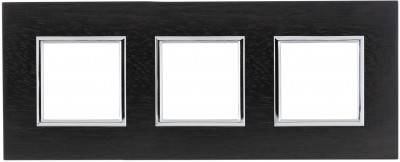 Ramka potrójna - Drewno (Ramka pośrednia: Chrom) Drewno - Wenge 4523383 Kos DANTE
