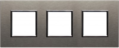 Ramka potrójna - Aliminium Anodowane (Ramka pośrednia: Chrom) Metal - Inox 4541283 Kos DANTE