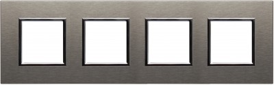 Ramka czterokrotna - Aliminium Anodowane (Ramka pośrednia: Chrom) Metal - Inox 4541284 Kos DANTE