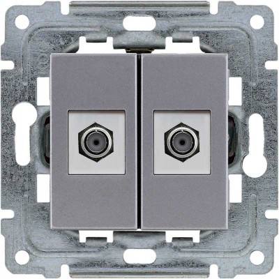 Gniazdo antenowe typu F podwójne (Moduł) Inox 454158 Kos DANTE