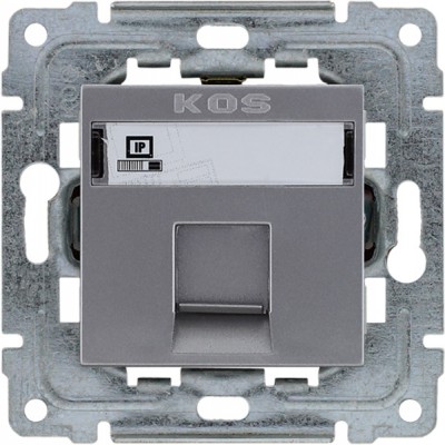 Gniazdo komputerowe pojedyncze 1xRJ45 kat.5e (Moduł) Inox 454165 Kos