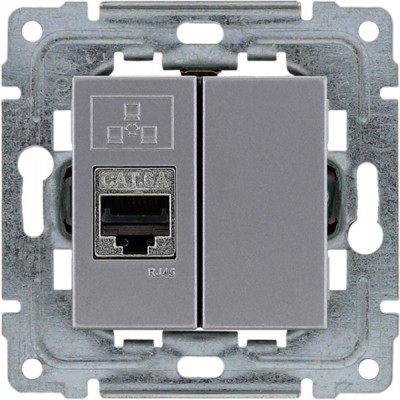 Gniazdo komputerowe pojedyncze 1xRJ45 kat.6, ekranowane (Moduł) Inox 454166 Kos DANTE