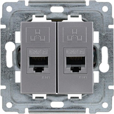 Gniazdo komputerowe podwójne 2xRJ45 kat.5e (Moduł) Inox 454167 Kos DANTE