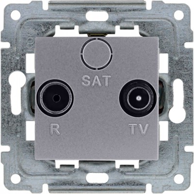 Gniazdo antenowe RTV przelotowe 13dB (Moduł) Inox 454175 Kos DANTE