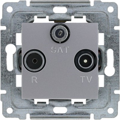Gniazdo antenowe RTV-SAT przelotowe (Moduł) Inox 454177 Kos DANTE