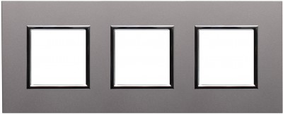 Ramka potrójna - Aliminium Lakierowane (Ramka pośrednia: Grafitowa) Metal - Aluminium 4542283 Kos DANTE