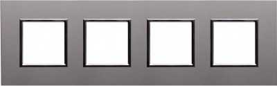 Ramka czterokrotna - Aliminium Lakierowane (Ramka pośrednia: Grafitowa) Metal - Aluminium 4542284 Kos DANTE