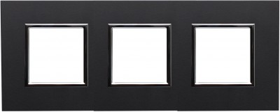 Ramka potrójna - Aliminium Anodowane (Ramka pośrednia: Czarna) Metal - Onyx 4590283 Kos DANTE