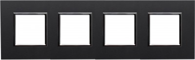 Ramka czterokrotna - Aliminium Anodowane (Ramka pośrednia: Czarna) Metal - Onyx 4590284 Kos DANTE