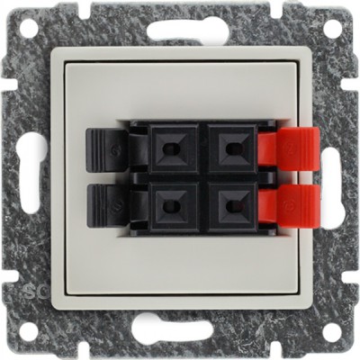 Gniazda głośnikowe podwójne, przewody max 1,5mm2 (Moduł) Krem 510371 Kos VENA