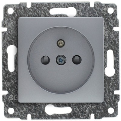 Kos 514034 Gniazdo pojedyncze z uziemienieniem i przesłonami torów prądowych (Moduł) Aluminium